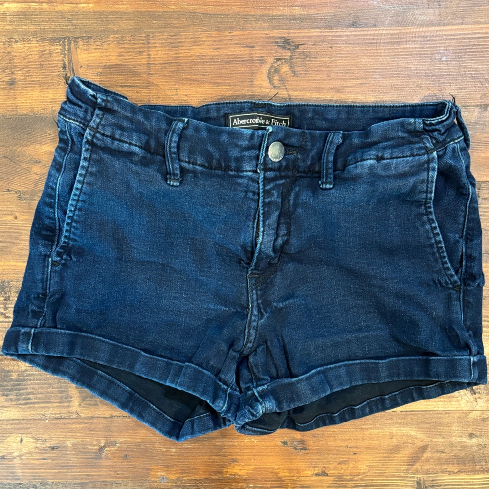 Abercrombie & Fitch Dark Blue Jean Shorts